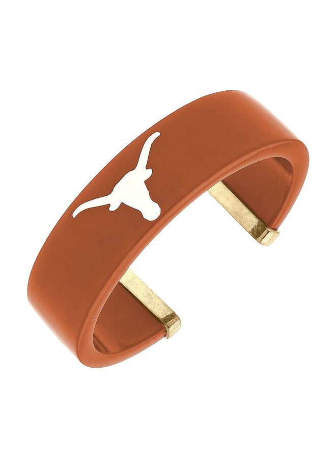 UT Longhorn Logo Resin Cuff Bracelet Burnt Orange