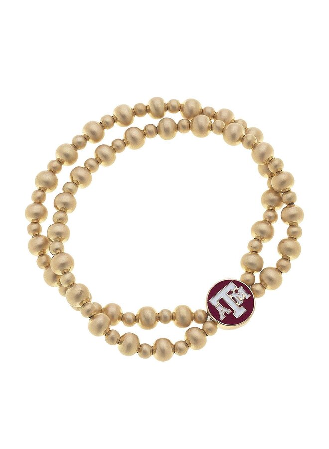 A&M Logo 2-Row Bead Stretch Bracelet