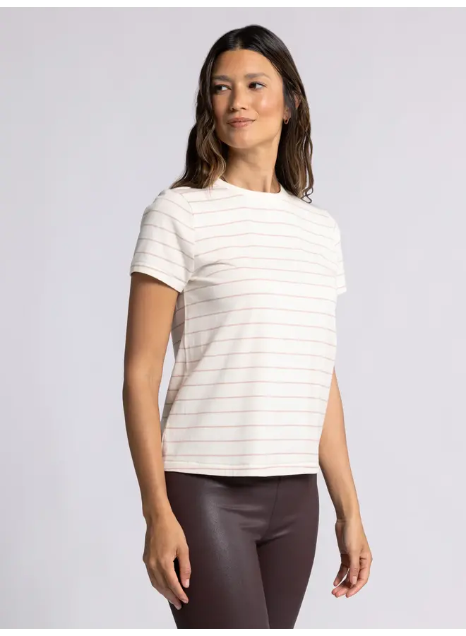 Asher Tee Ivory Rose Stripe