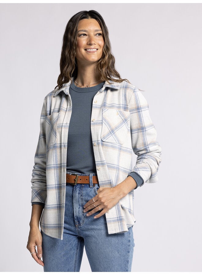 Lewis Shirt Cream Blue Plaid