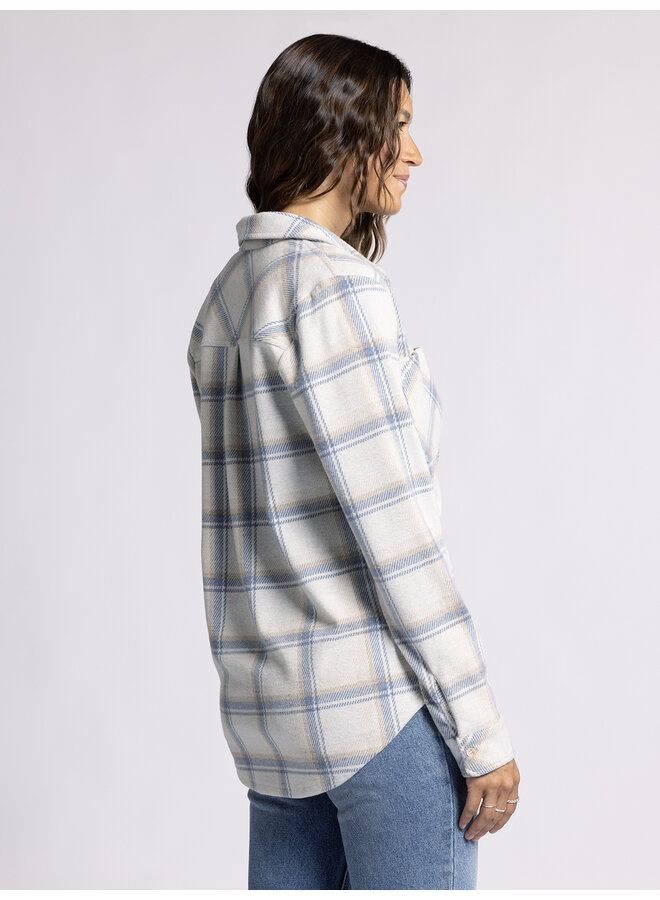 Lewis Shirt Cream Blue Plaid