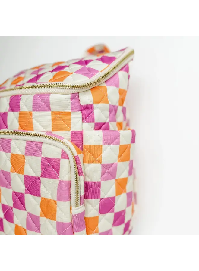 Checkered Pattern Backpack