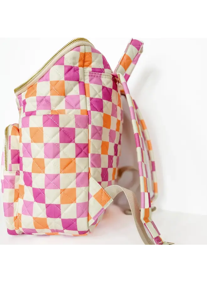 Checkered Pattern Backpack