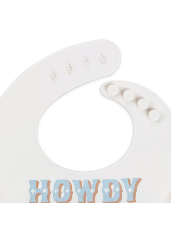 Silicone Bib Howdy Partner Blue