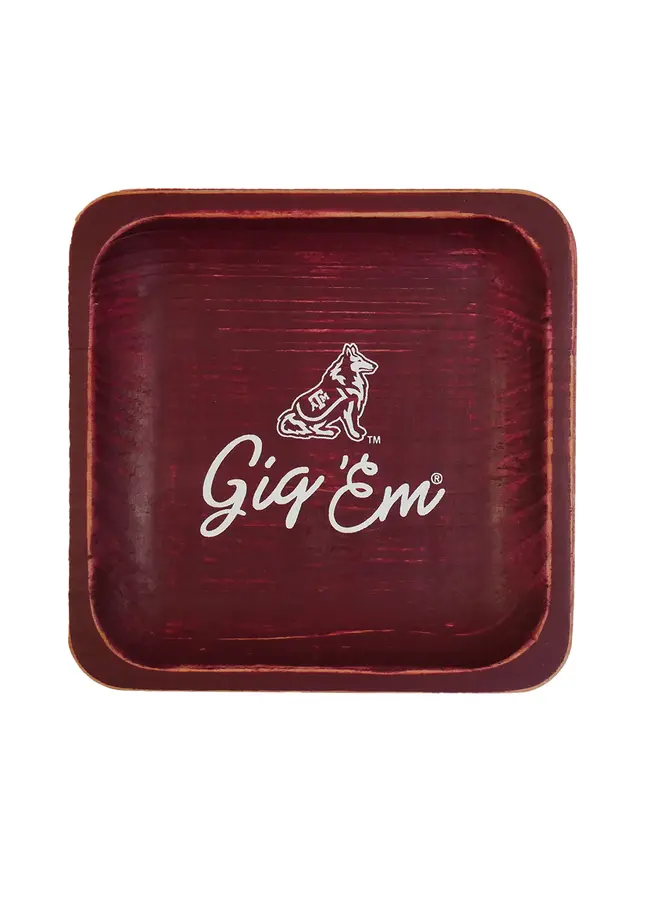 Texas A&M Spirit Wood Trinket Tray