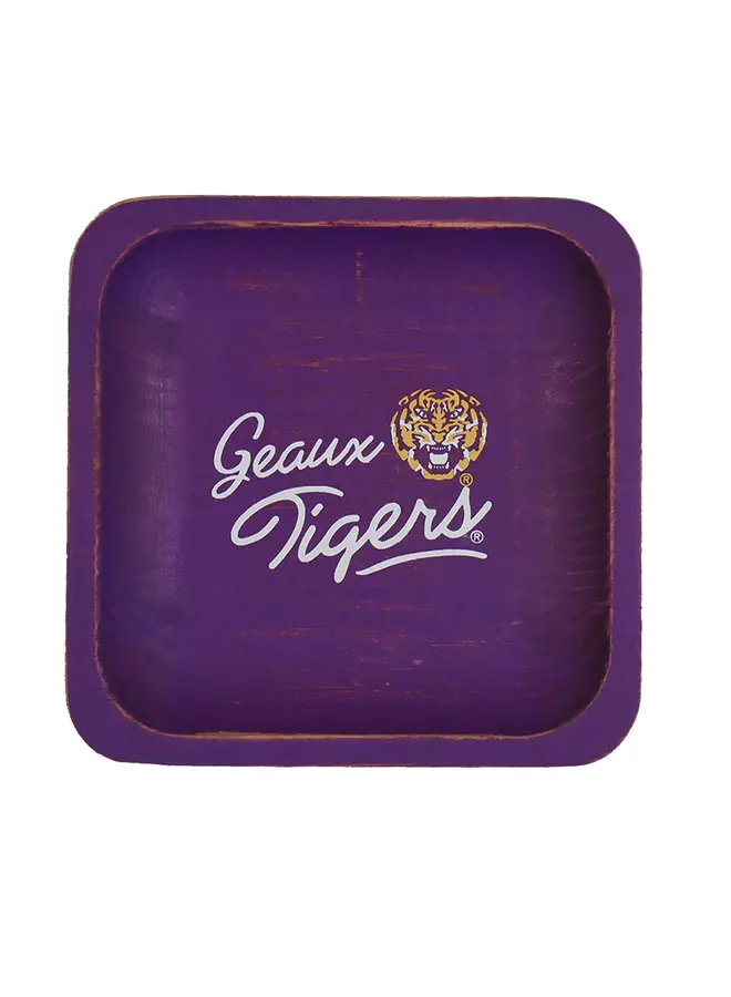 LSU Spirit Wood Trinket Tray