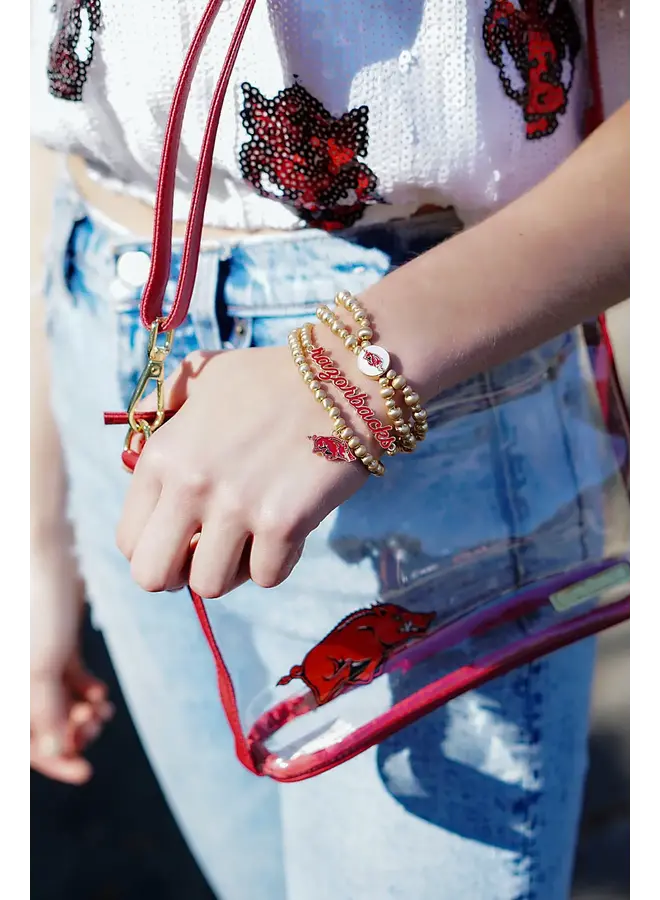 Arkansas Razorbacks Ball Bead Stretch Bracelet