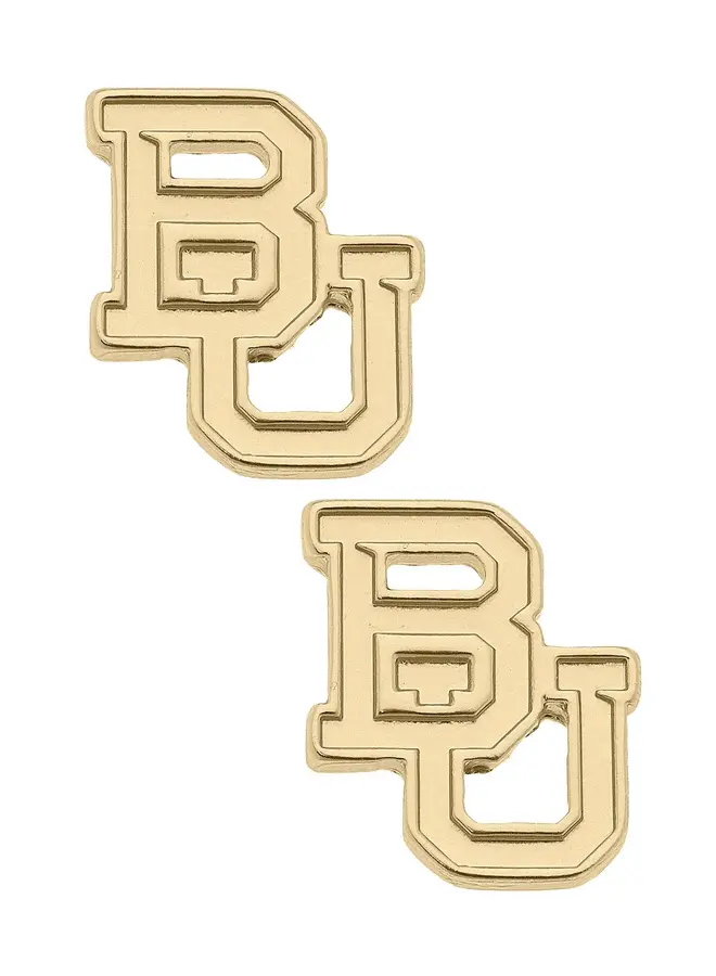 Baylor Logo 24K Gold Plated Stud Earrings