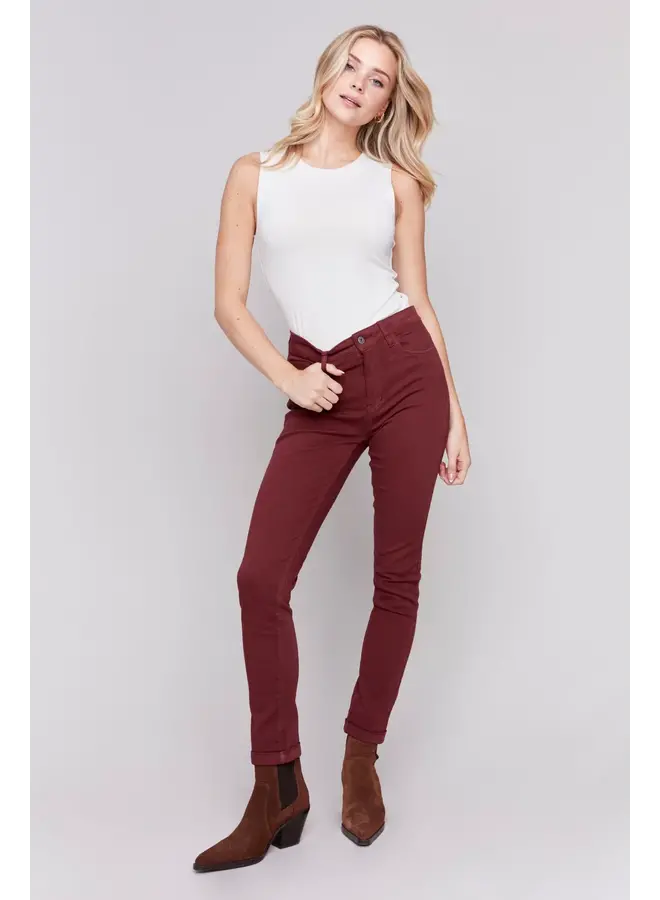 Cuff Hem Pant Cabernet