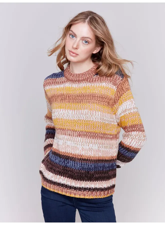 Space Dye Yarn Sweater Amber