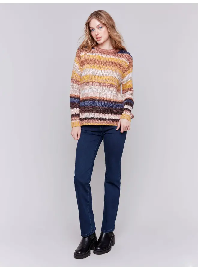 Space Dye Yarn Sweater Amber