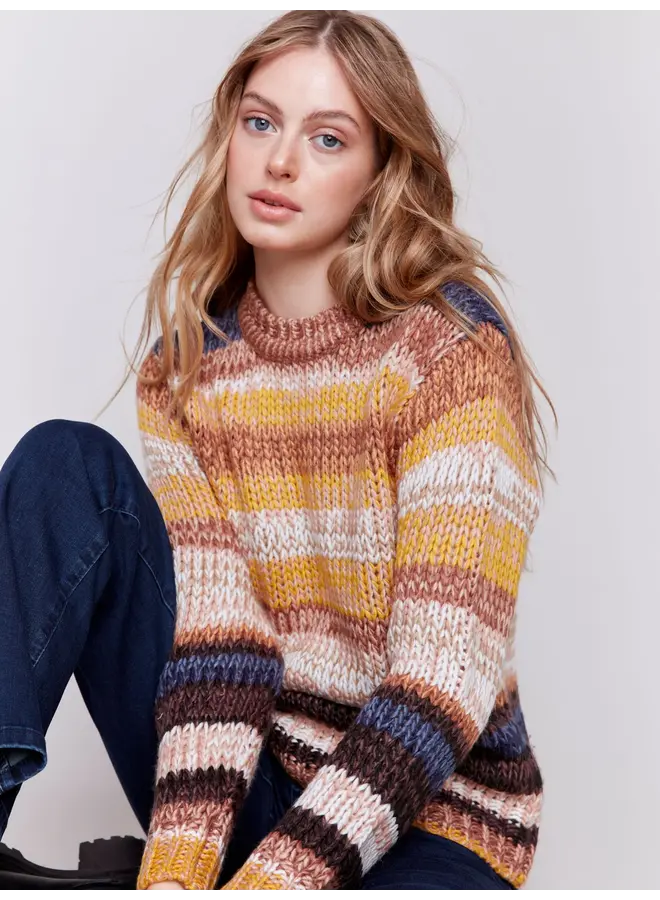 Space Dye Yarn Sweater Amber