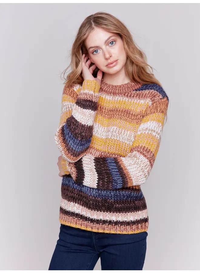 Space Dye Yarn Sweater Amber