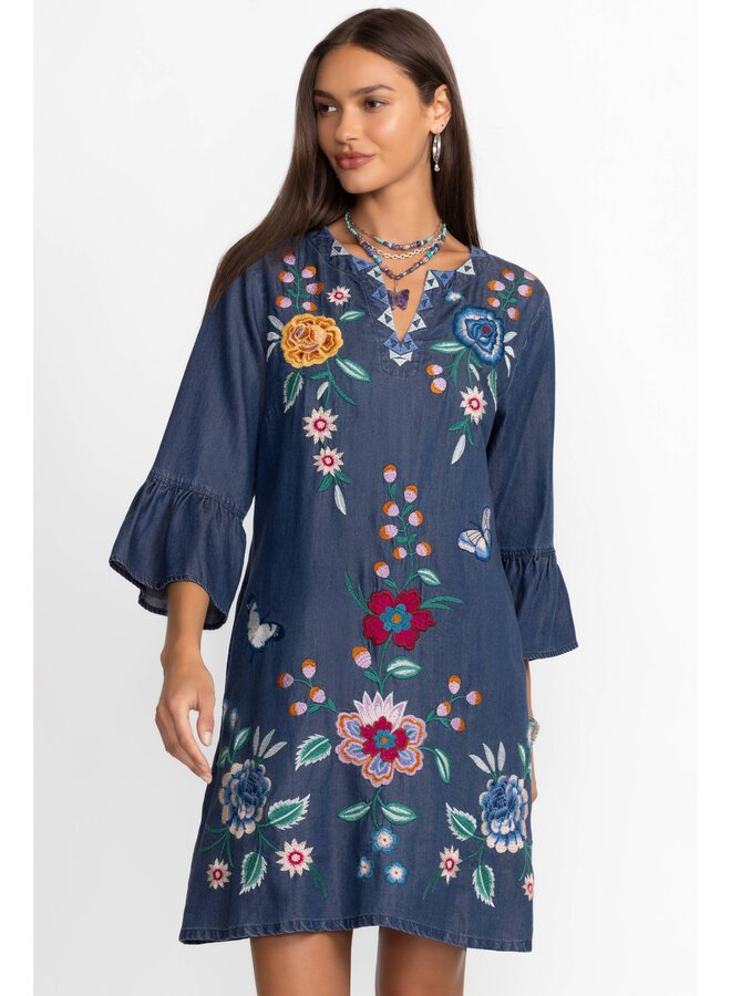 Ruffle Sleeve Dress Taymia Denim