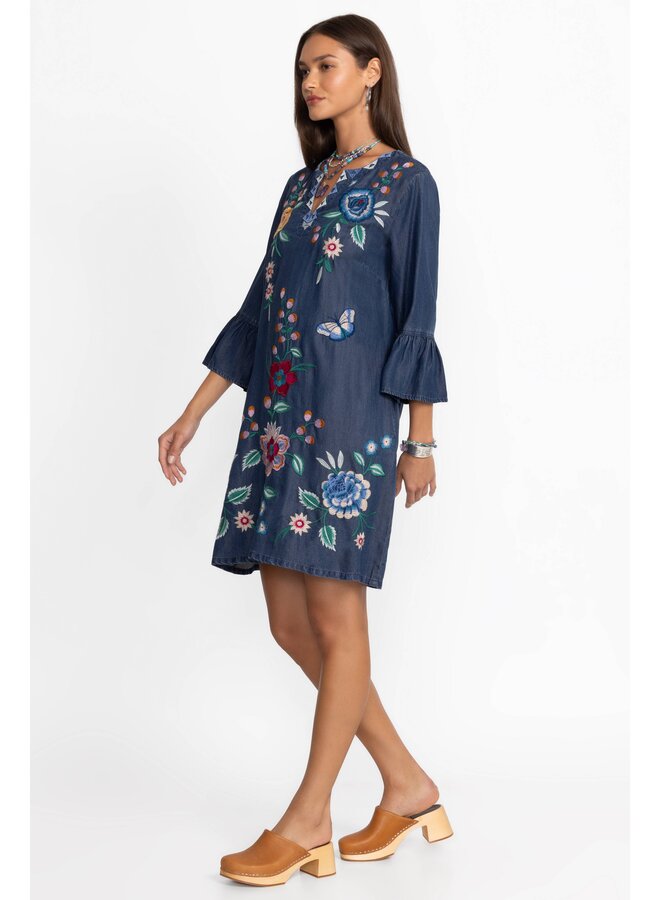 Ruffle Sleeve Dress Taymia Denim