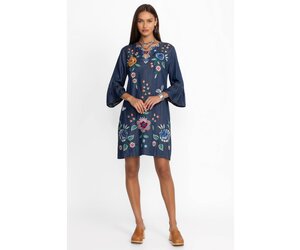 johnny was denim dress Johnny Was: Durago Ruffle Field Dress in Denim Blue