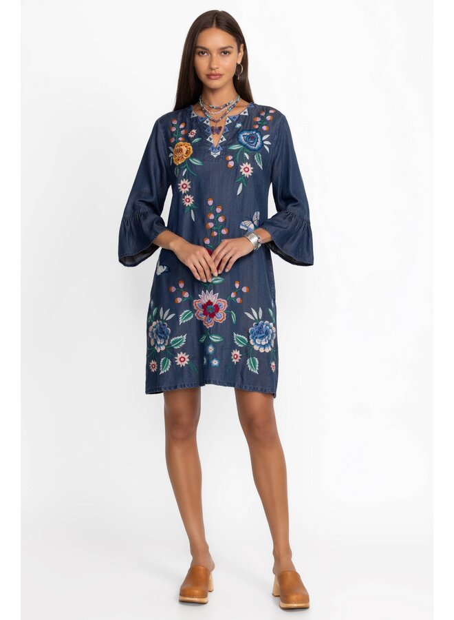 Ruffle Sleeve Dress Taymia Denim