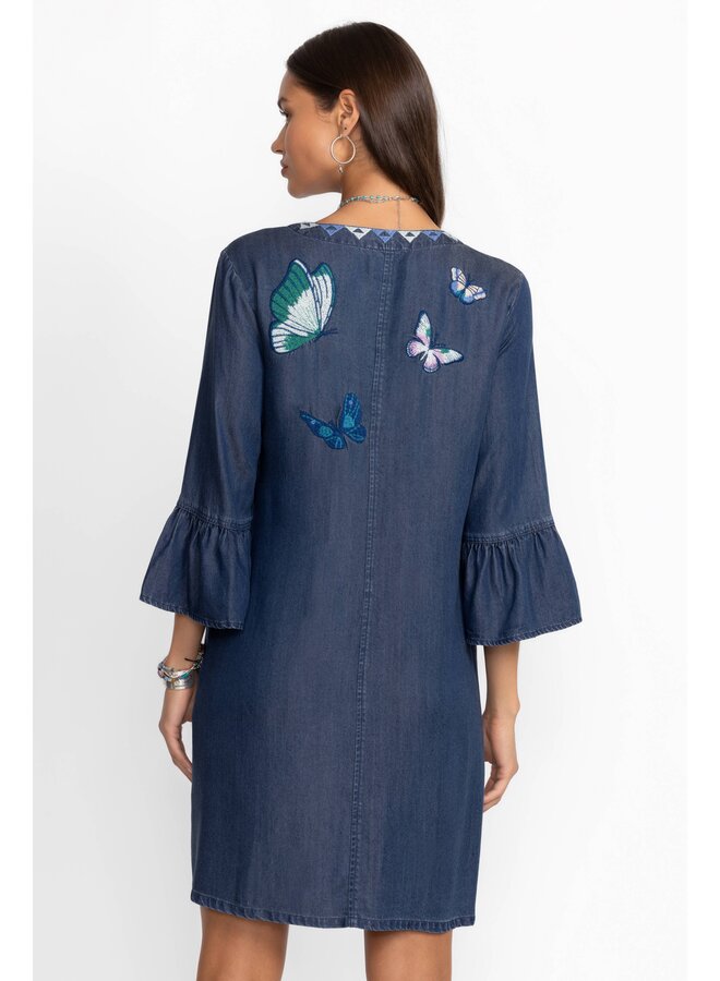 Ruffle Sleeve Dress Taymia Denim
