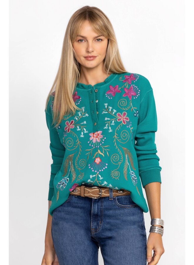 Thermal Henley Sisa Quetzal Green