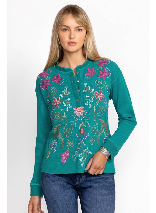 Thermal Henley Sisa Quetzal Green