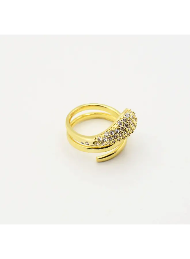 Gold Twisted Teardrop Ring