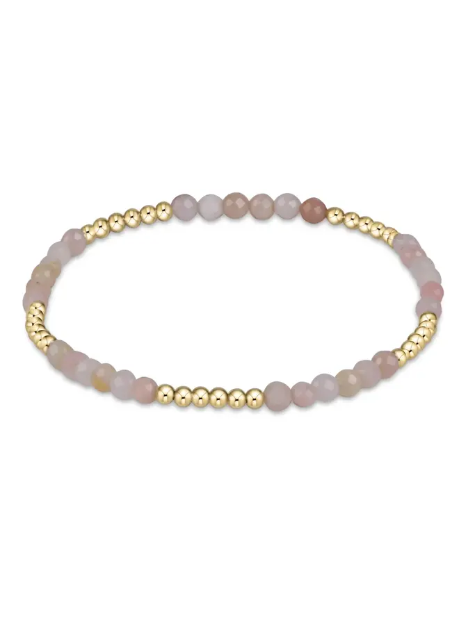 Blissful Pattern 2.5mm Bead Bracelet Pink Opal