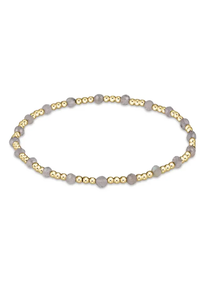 Gemstone Gold Sincerity Pattern 3mm Bead Bracelet Labradorite