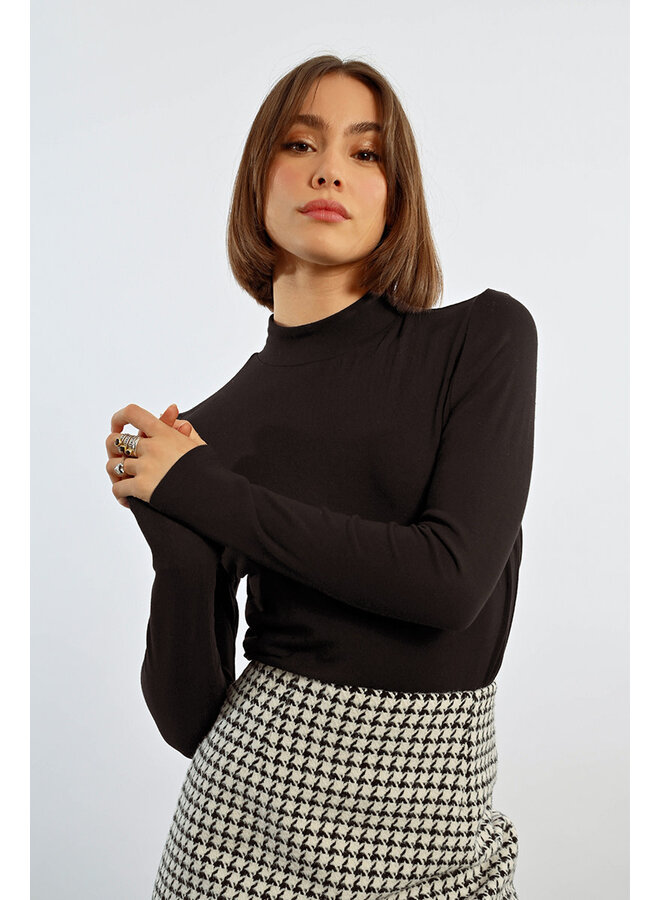 Mock Neck Layering Top Black