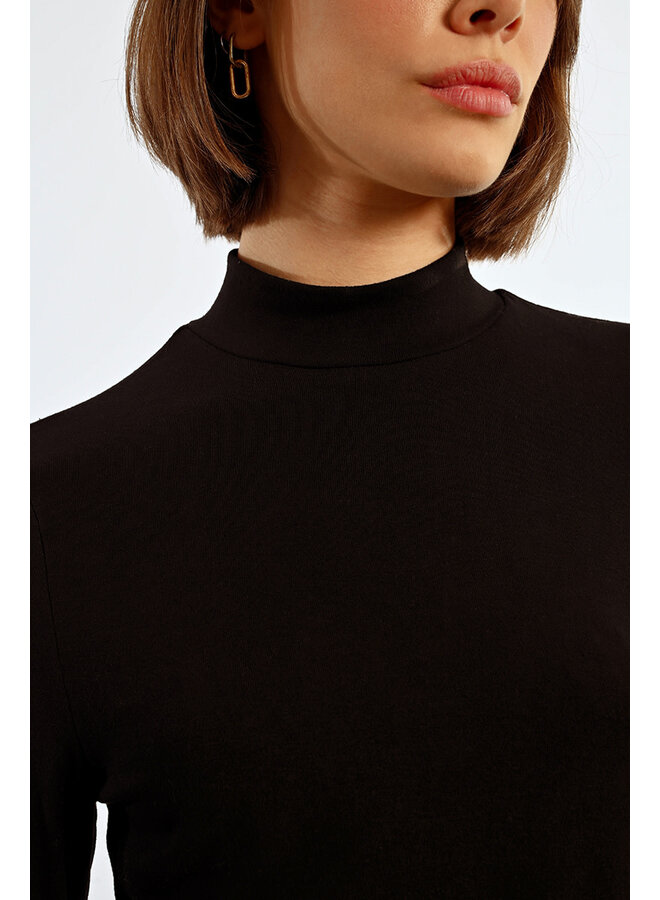 Mock Neck Layering Top Black