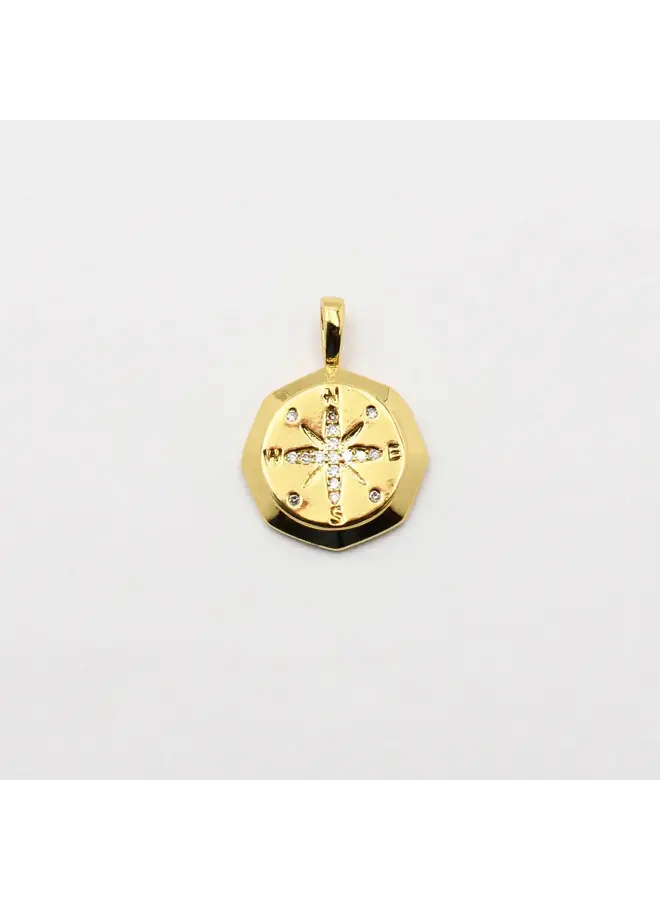 Gold Compass Charm