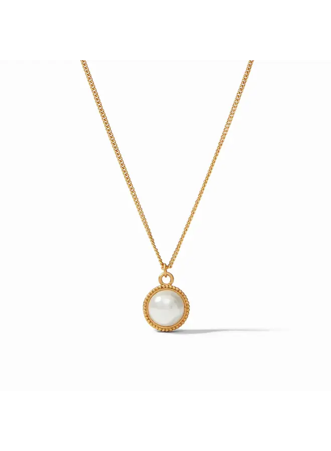 Fleur de Lis Reversible Solitaire Necklace Pearl
