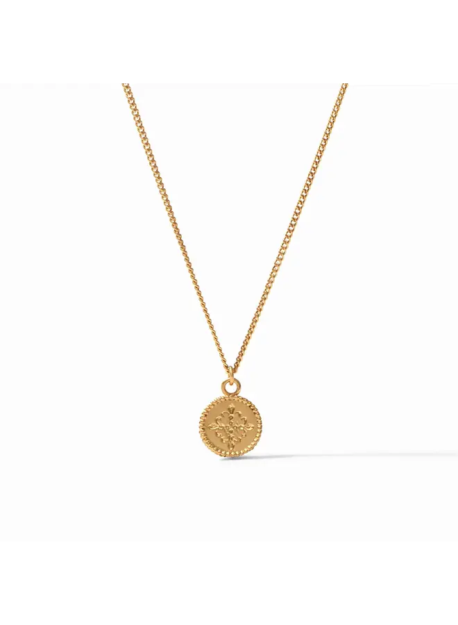 Fleur de Lis Reversible Solitaire Necklace Pearl