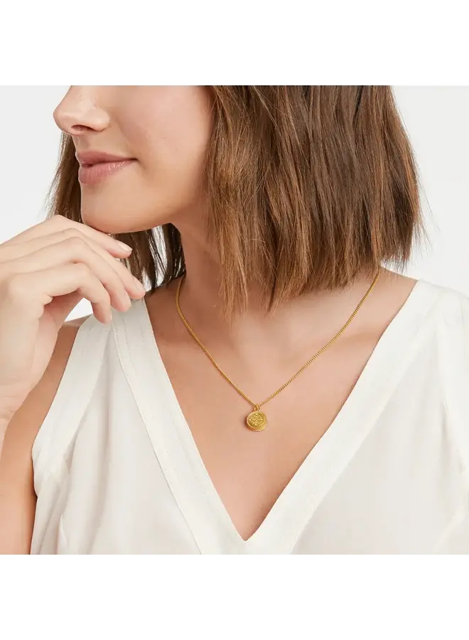 Fleur de Lis Reversible Solitaire Necklace Pearl