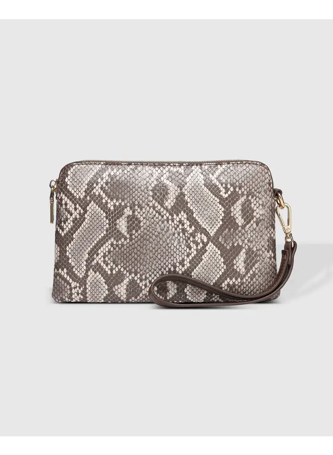 Poppy Wristlet Python Coffee