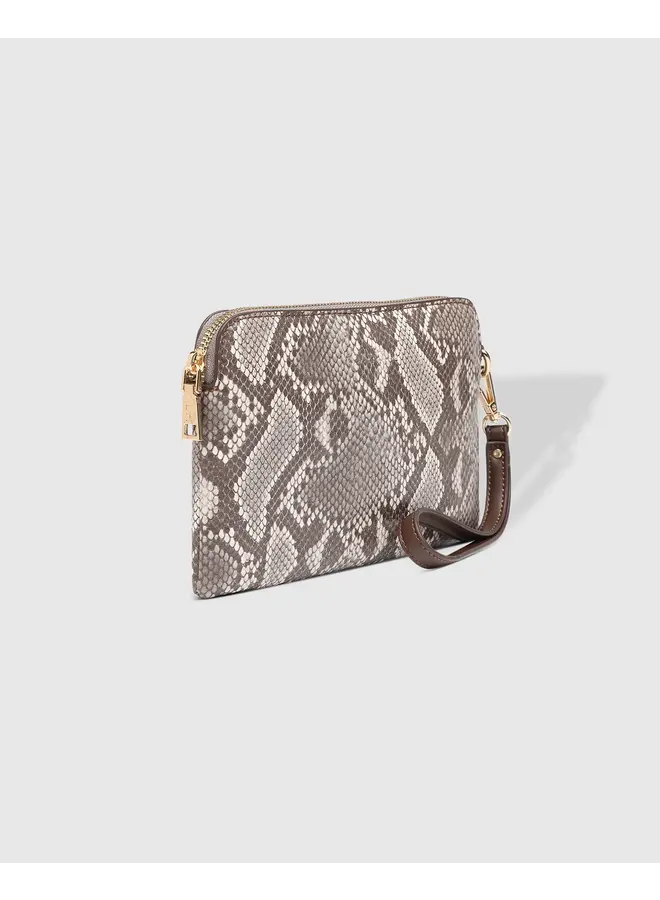 Poppy Wristlet Python Coffee