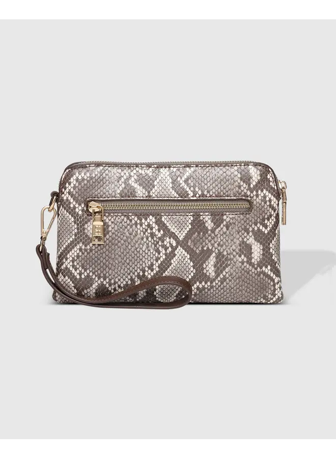 Poppy Wristlet Python Coffee