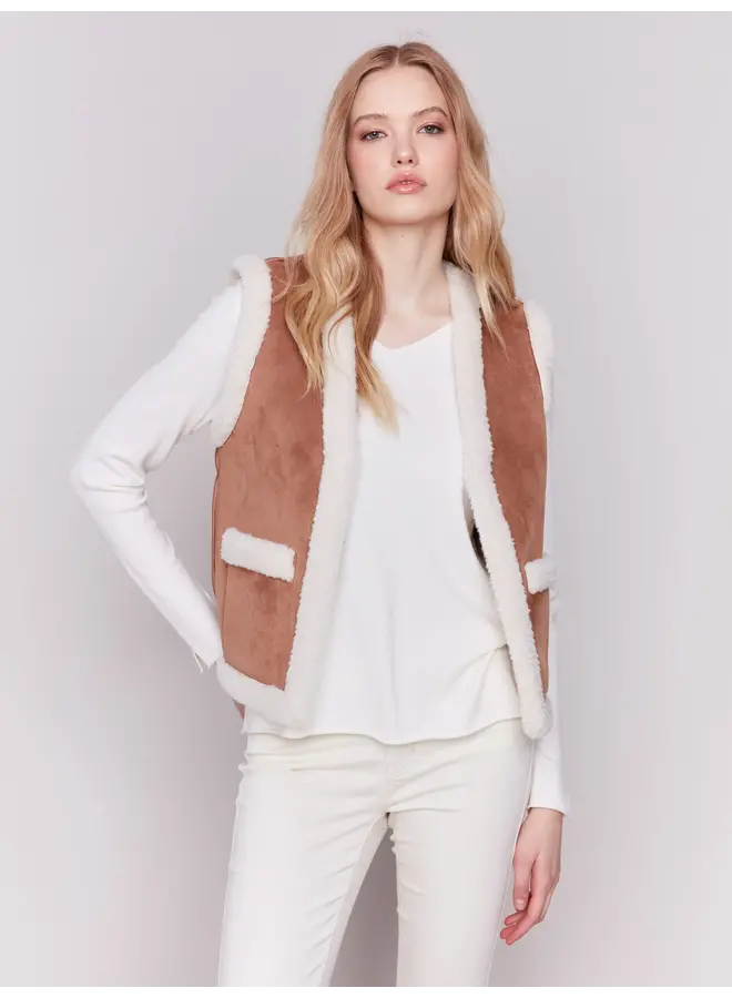 Reversible Sherpa Vest Ecru