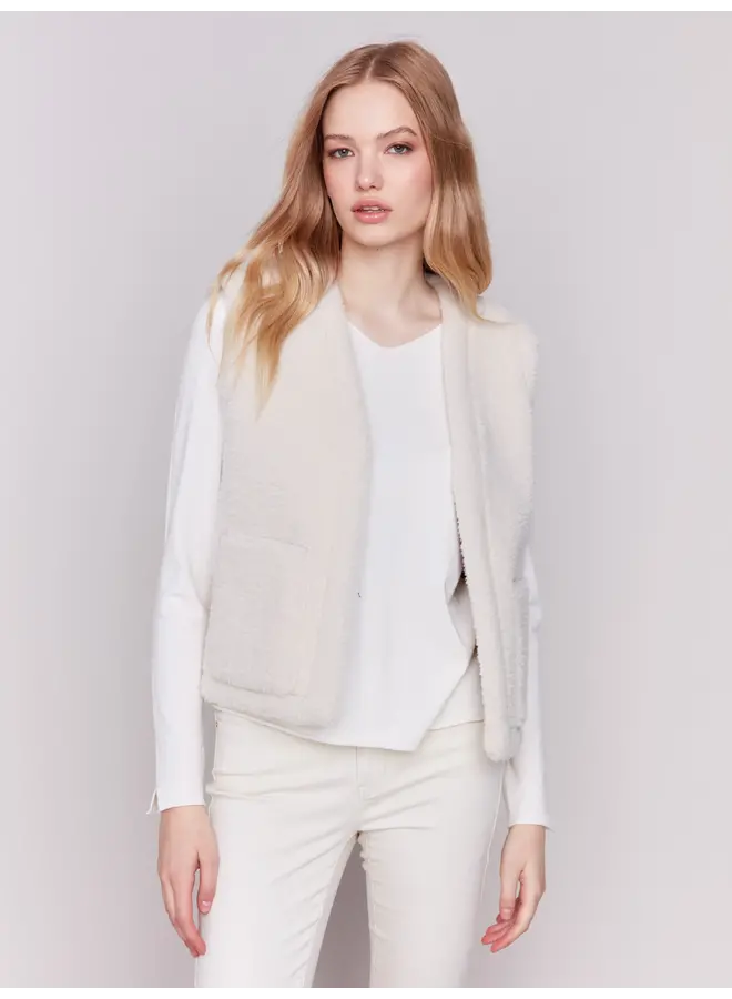 Reversible Sherpa Vest Ecru