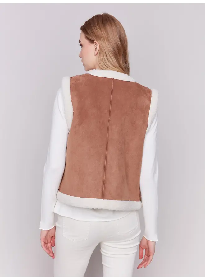 Reversible Sherpa Vest Ecru
