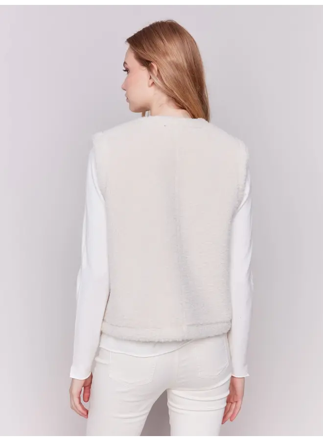 Reversible Sherpa Vest Ecru