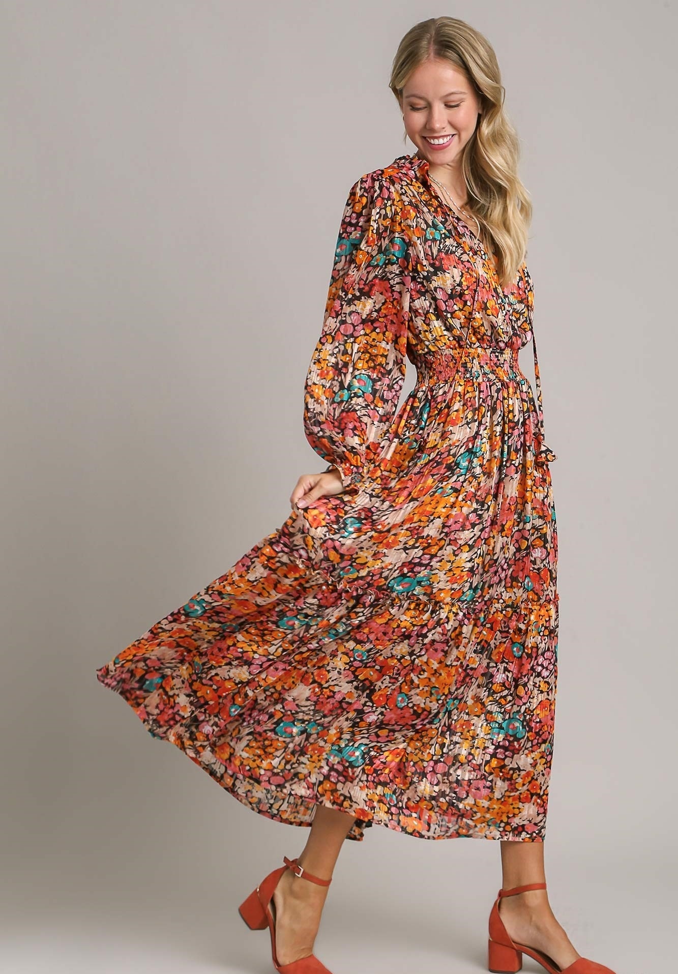 Metallic Floral Maxi Dress - Shop Barron's
