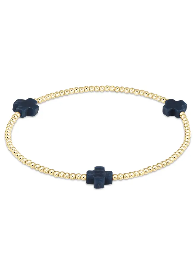 Signature Cross Gold Pattern 2mm Bead Bracelet