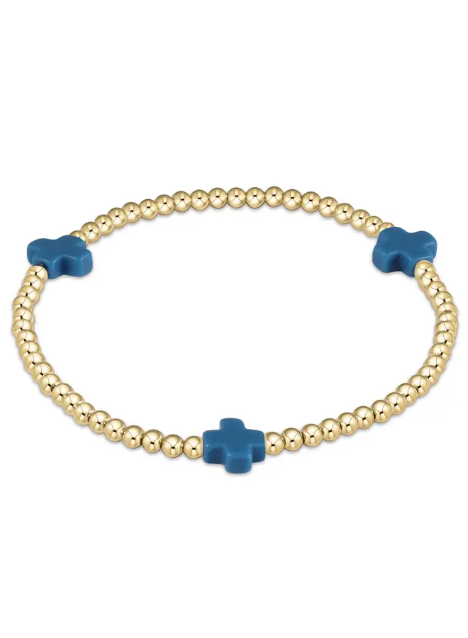 Signature Cross Gold Pattern 3mm Bead Bracelet