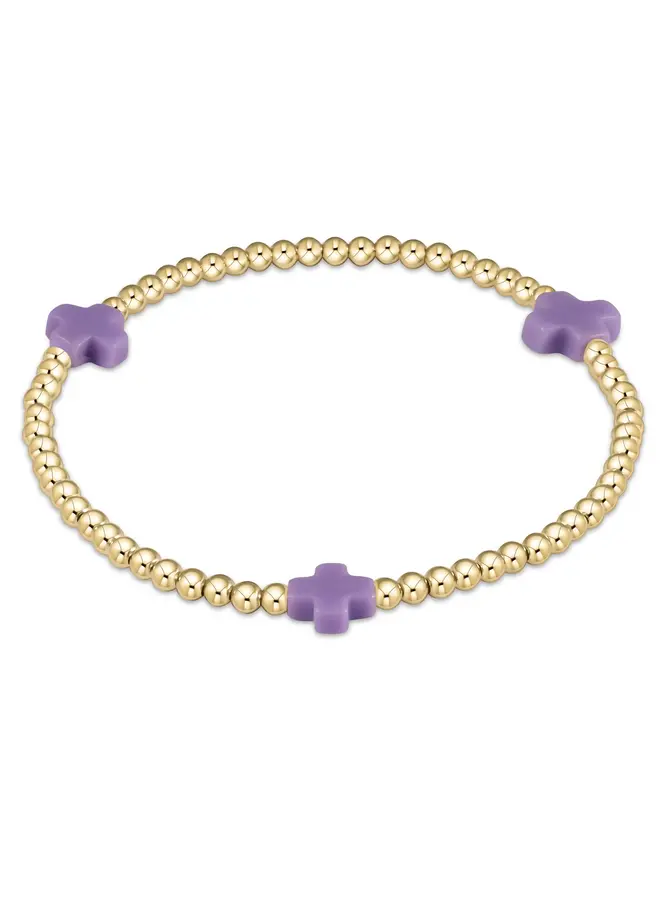 Signature Cross Gold Pattern 3mm Bead Bracelet