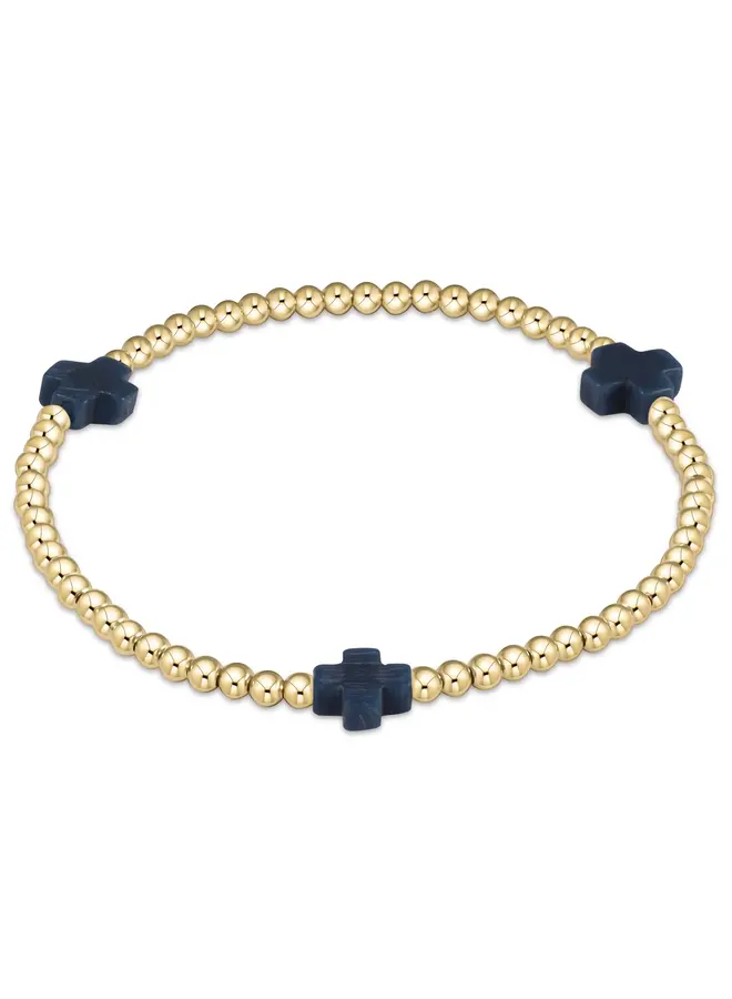 Signature Cross Gold Pattern 3mm Bead Bracelet