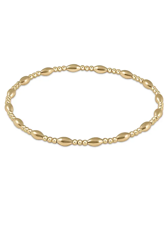 Harmony Sincerity Pattern 2mm Bead Bracelet Gold