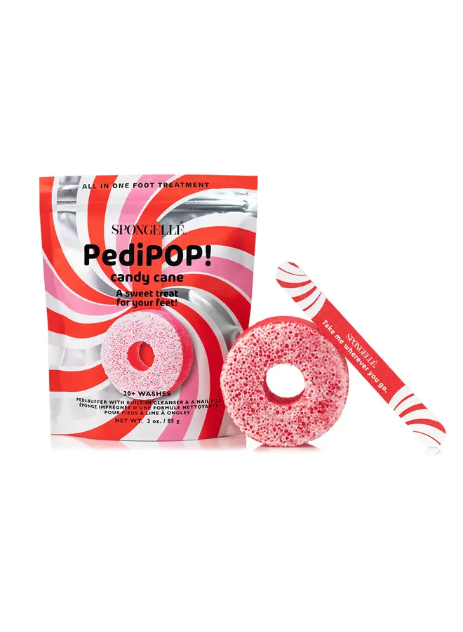 Holiday Pedi Pop Buffer & Nail File Candy Cane