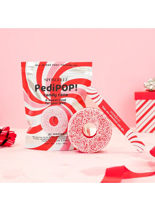 Holiday Pedi Pop Buffer & Nail File Candy Cane