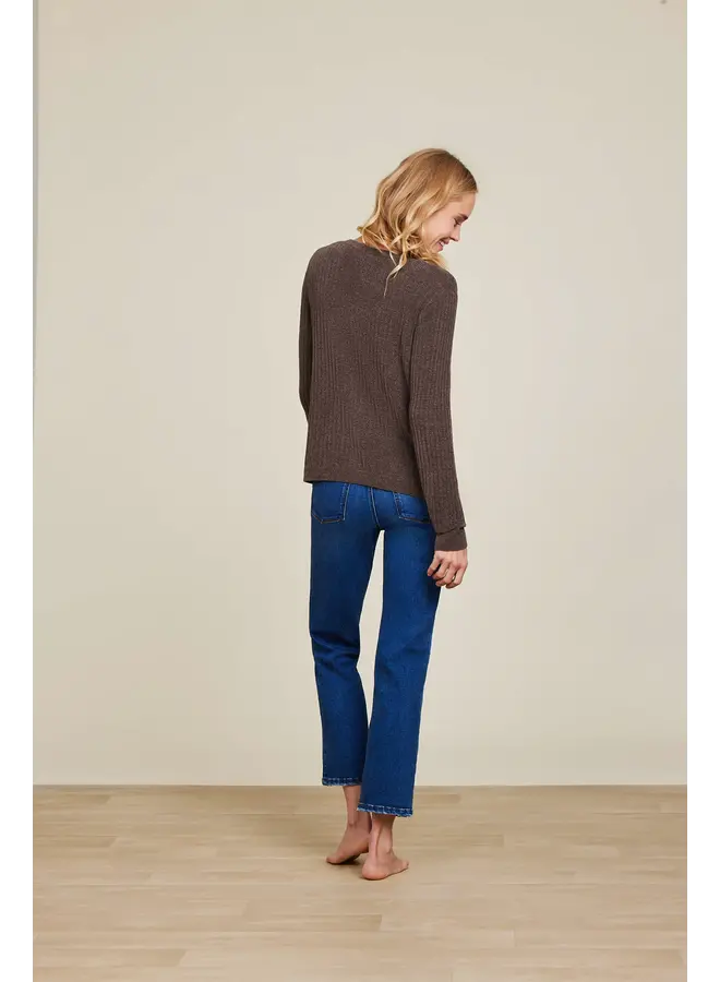 CozyChic Ultra Lite Ribbed Button Cardigan Java