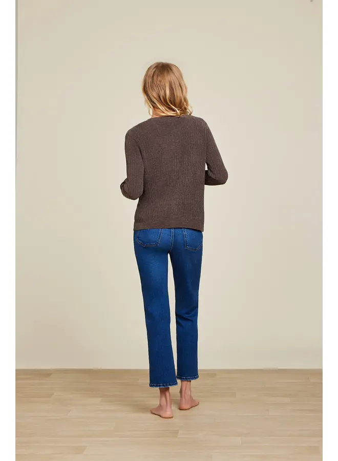 CozyChic Ultra Lite Ribbed Button Cardigan Java